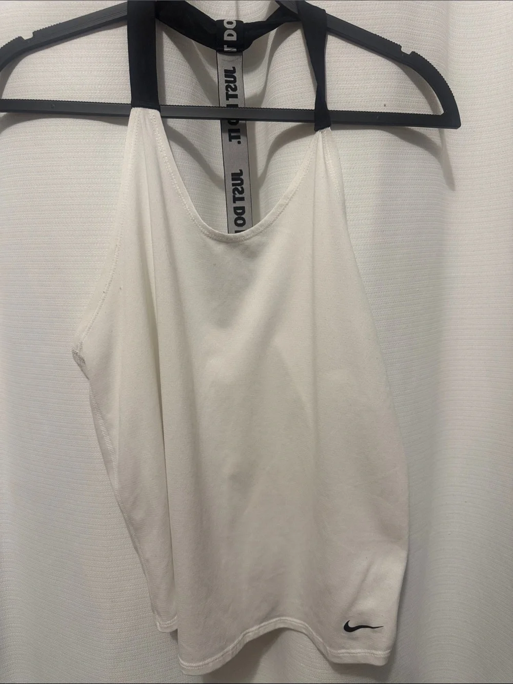 Nike White Tank Top with Black Straps Dry-fit